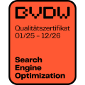 BVDW Qualitätszertifikat Search Engine Optimization für Claneo, gültig 01/25–12/26